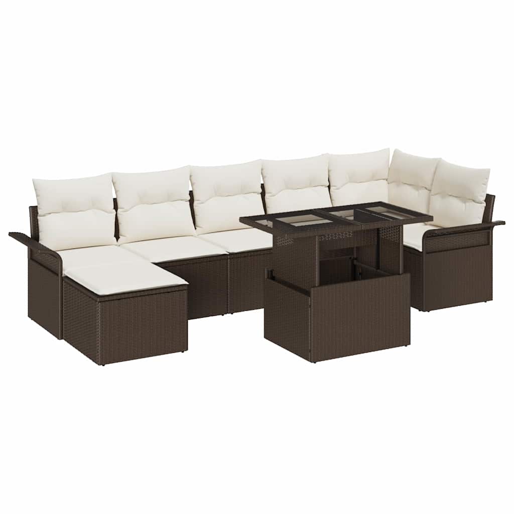 Tuin Sofa Set 8 st Bruin [Synthetisch]: Poly Rattan