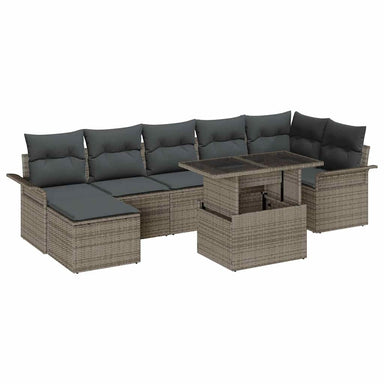 Tuin Sofa Set 8 st Grijs [Synthetisch]: Poly Rattan