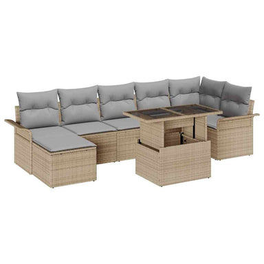 Tuin Sofa Set 8 st Beige [Synthetisch]: Poly Rattan