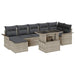 Tuin Sofa Set 8 st Lichtgrijs [Synthetisch]: Poly Rattan