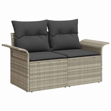 Tuin Sofa Set 8 st Lichtgrijs [Synthetisch]: Poly Rattan
