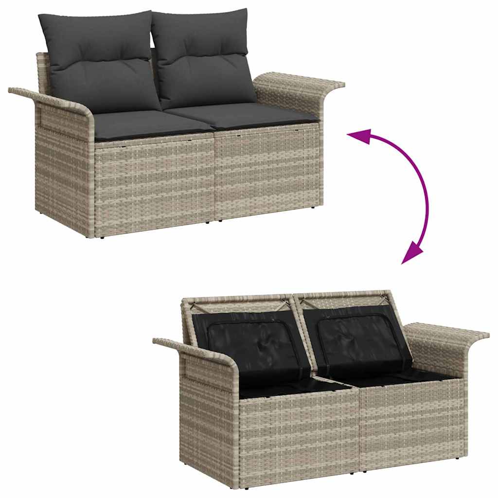 Tuin Sofa Set 8 st Lichtgrijs [Synthetisch]: Poly Rattan