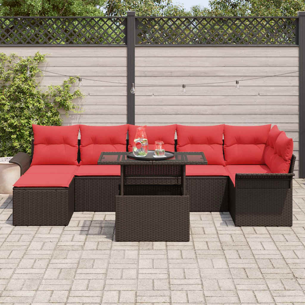 Tuin Sofa Set 8 st Bruin [Synthetisch]: Poly Rattan