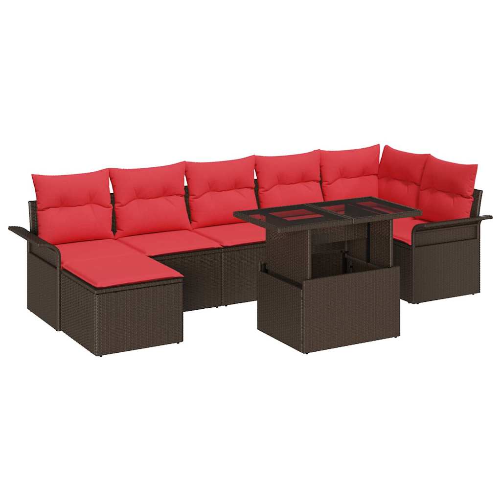Tuin Sofa Set 8 st Bruin [Synthetisch]: Poly Rattan