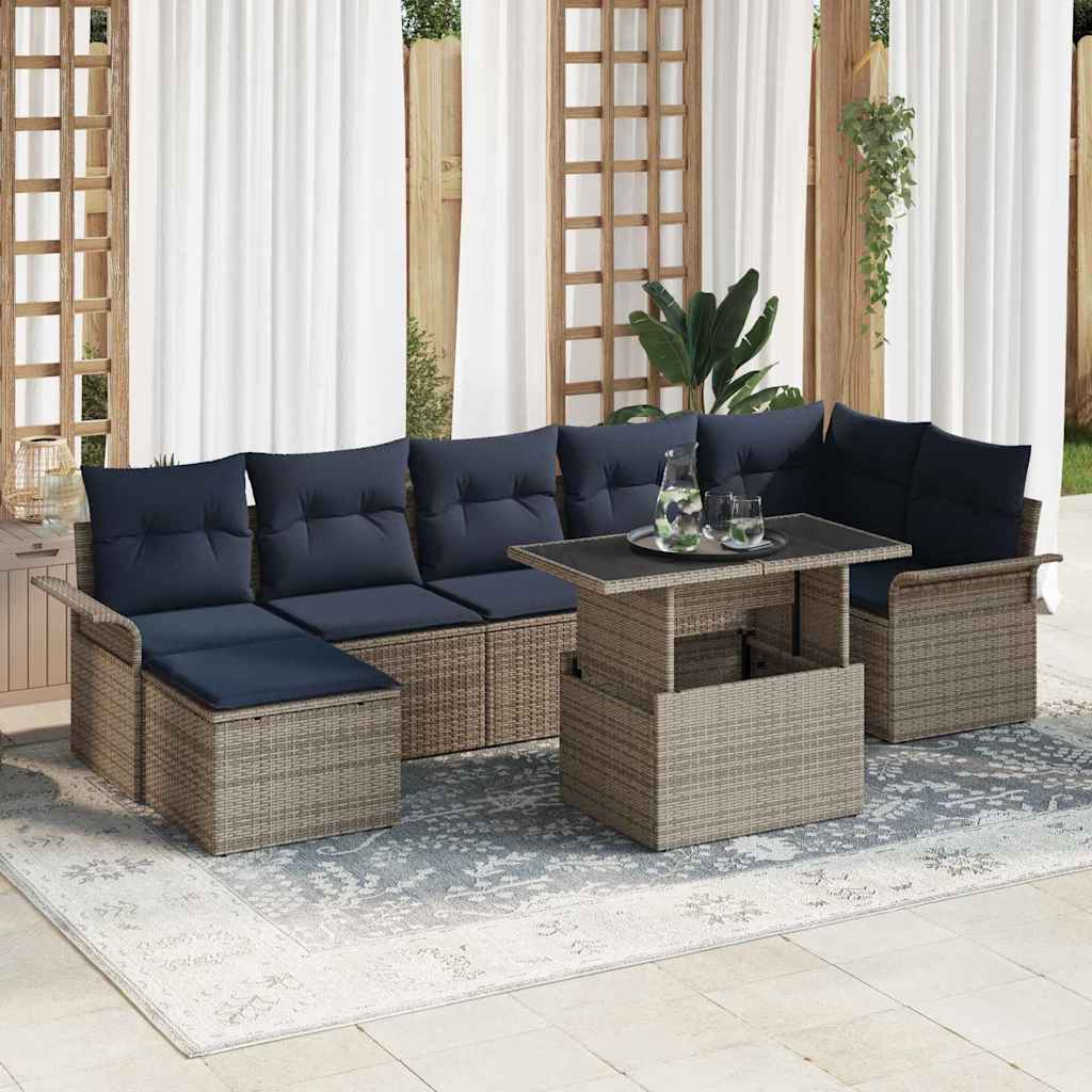 Tuin Sofa Set 8 st Grijs [Synthetisch]: Poly Rattan