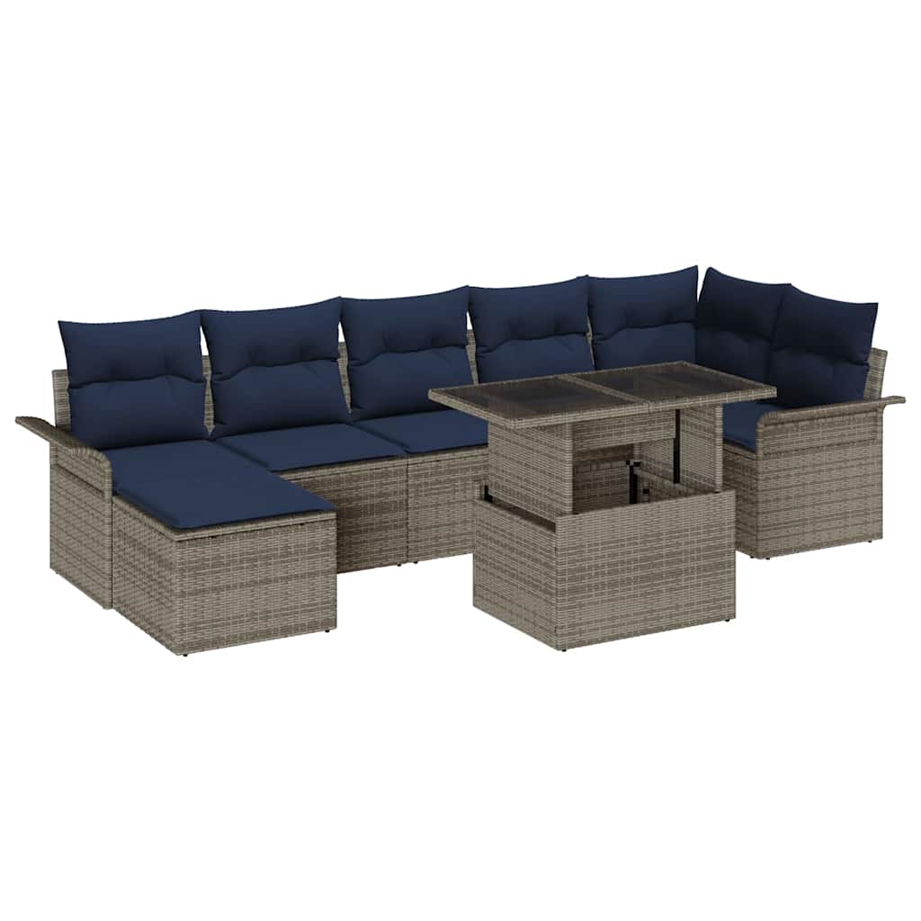 Tuin Sofa Set 8 st Grijs [Synthetisch]: Poly Rattan