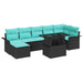 Tuin Sofa Set 8 st Zwart [Synthetisch]: Poly Rattan