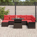 Tuin Sofa Set 9 st Bruin [Synthetisch]: Poly Rattan