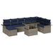Tuin Sofa Set 9 st Grijs [Synthetisch]: Poly Rattan