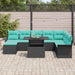Tuin Sofa Set 9 st Zwart [Synthetisch]: Poly Rattan