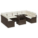 Tuin Sofa Set 10 st Bruin Poly Rattan