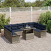 Tuin Sofa Set 10 st Grijs Poly Rattan