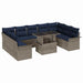 Tuin Sofa Set 10 st Grijs Poly Rattan