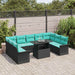Tuin Sofa Set 10 st Zwart Poly Rattan