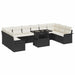 Tuin Sofa Set 11 st Zwart Poly Rattan