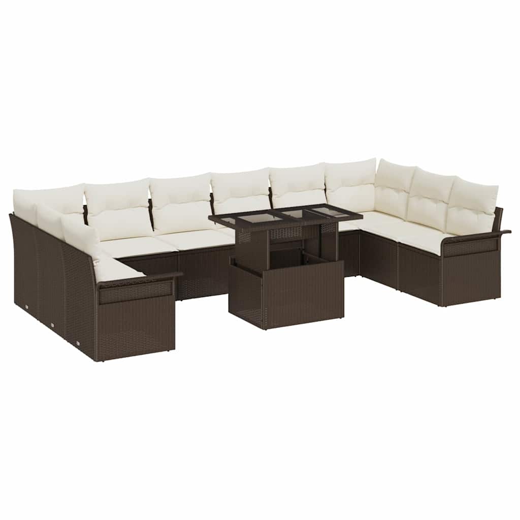 Tuin Sofa Set 11 st Bruin Poly Rattan