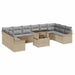 Tuin Sofa Set 11 st Beige Poly Rattan