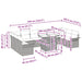 Tuin Sofa Set 11 st Lichtgrijs Poly Rattan