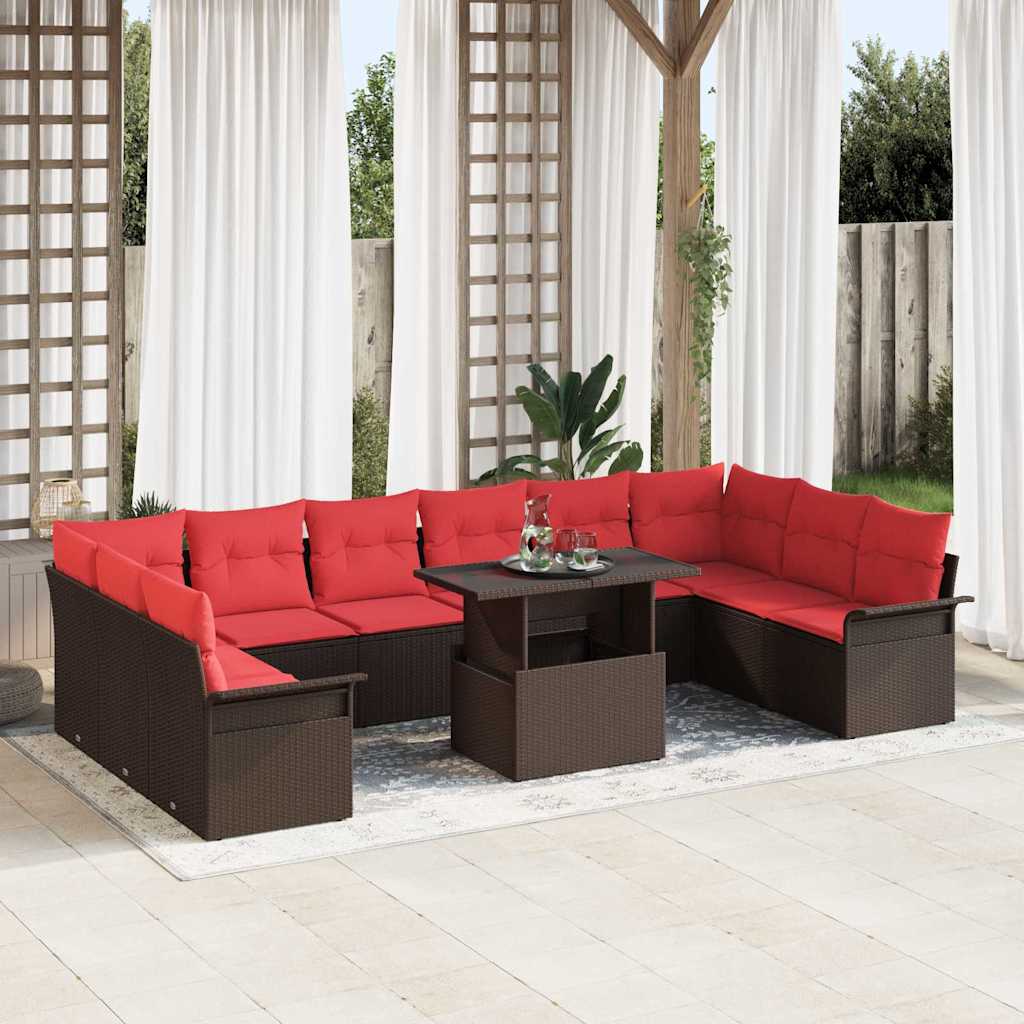 Tuin Sofa Set 11 st Bruin Poly Rattan