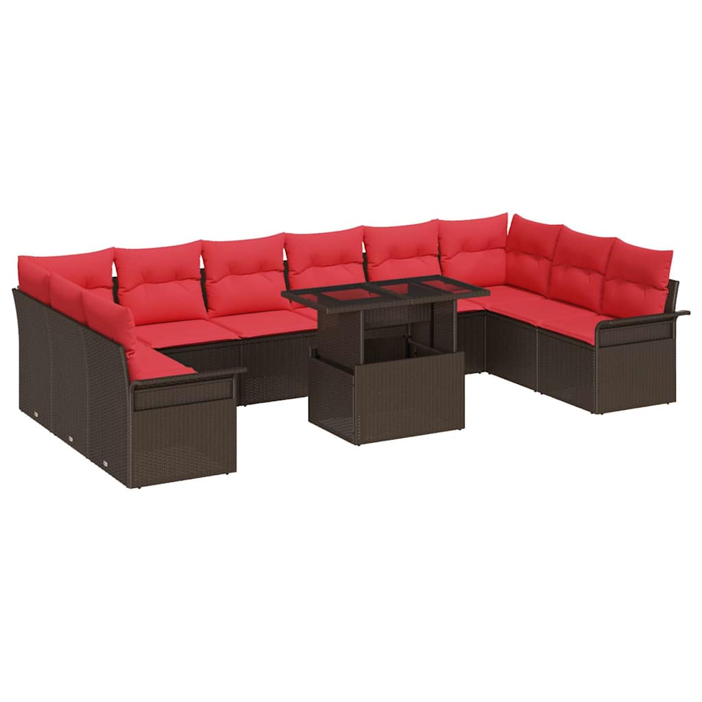 Tuin Sofa Set 11 st Bruin Poly Rattan