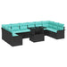 Tuin Sofa Set 11 st Zwart Poly Rattan