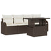 Tuin Sofa Set 5 st 4-Aantal zitplaatsen Bruin Poly Rattan