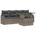 Tuin Sofa Set 5 st 4-Aantal zitplaatsen Grijs Poly Rattan