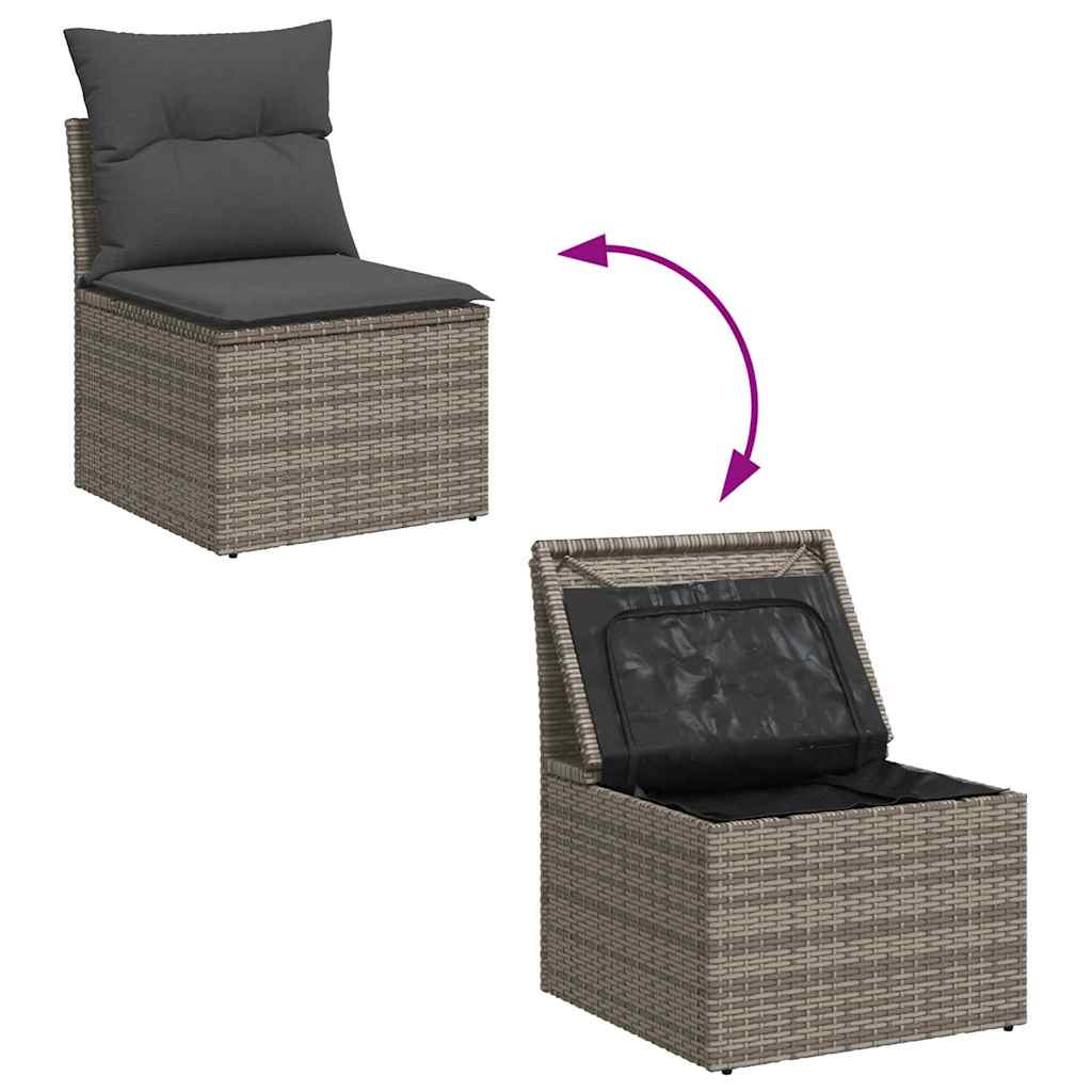 Tuin Sofa Set 5 st 4-Aantal zitplaatsen Grijs Poly Rattan