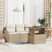 Tuin Sofa Set met kussen met kussen 5 pcs Beige Poly Rattan