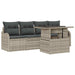 Tuin Sofa Set 5 st 4-Aantal zitplaatsen Lichtgrijs Poly Rattan