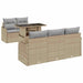 Tuin Sofa Set 6 st Beige Poly Rattan