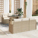 Tuin Sofa Set 6 st Beige Poly Rattan