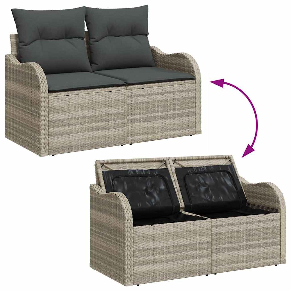 Tuin Sofa Set 6 st Lichtgrijs Poly Rattan