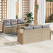 Tuin Sofa Set 7 st 6-Aantal zitplaatsen Beige Poly Rattan