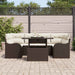 Tuin Sofa Set 7 st 6-Aantal zitplaatsen Bruin Poly Rattan