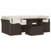 Tuin Sofa Set 7 st 6-Aantal zitplaatsen Bruin Poly Rattan