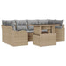Tuin Sofa Set 7 st 6-Aantal zitplaatsen Beige Poly Rattan