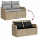 Tuin Sofa Set 7 st 6-Aantal zitplaatsen Beige Poly Rattan