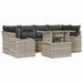 Tuin Sofa Set 7 st 6-Aantal zitplaatsen Lichtgrijs Poly Rattan