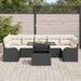 Tuin Sofa Set 8 st 7-Aantal zitplaatsen Zwart Poly Rattan