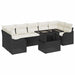Tuin Sofa Set 8 st 7-Aantal zitplaatsen Zwart Poly Rattan