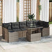 Tuin Sofa Set 8 st 7-Aantal zitplaatsen Grijs Poly Rattan