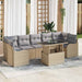 Tuin Sofa Set 8 st 7-Aantal zitplaatsen Beige Poly Rattan
