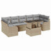 Tuin Sofa Set 8 st 7-Aantal zitplaatsen Beige Poly Rattan