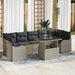 Tuin Sofa Set 8 st 7-Aantal zitplaatsen Lichtgrijs Poly Rattan