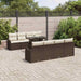 Tuin Sofa Set 9 st 8-Aantal zitplaatsen Bruin Poly Rattan