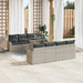 Tuin Sofa Set 9 st 8-Aantal zitplaatsen Lichtgrijs Poly Rattan