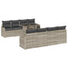 Tuin Sofa Set 9 st 8-Aantal zitplaatsen Lichtgrijs Poly Rattan