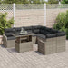 Tuinbankenset 9 st 8-Aantal zitplaatsen Grijs Polyrattan