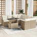 Tuinbankenset 9 st 8-Aantal zitplaatsen Beige Polyrattan